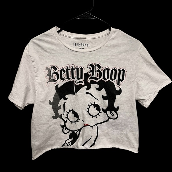 Betty‎ Boop White Tee with Black Graphic Design - Picture 1 of 3
